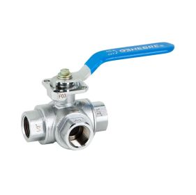Messing 3-weg T kogelkraan 1 1/2"