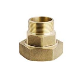 2/3 messing koppeling, vlakke dichting, No. 431, 3"