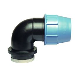 PE knie 90° klemkoppeling, 75 mm x 2'' bi.dr.