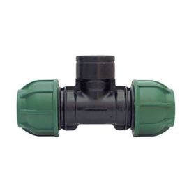 PE klemkoppeling t-stuk, 40 x 1 1/4" x 40 mm bi.dr