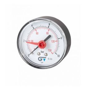 Manometer droog + rode index, 63 mm, 0-6, 1/4" a.a.