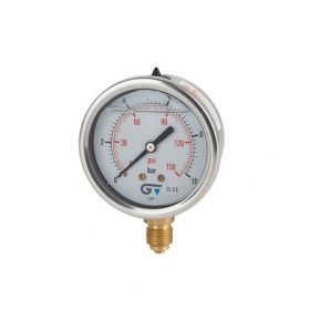 Manometer nat / glycerine gevuld 63 mm, 0-16, 1/4" o.a.