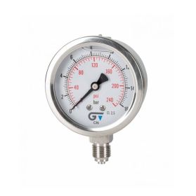 Manometer nat / glycerine gevuld 63 mm, 0-6, 1/4" o.a.